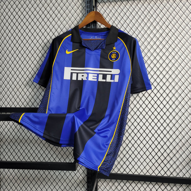 Camisa De Futebol Inter De Milão Casa 01/02 Retrô - Shark Store