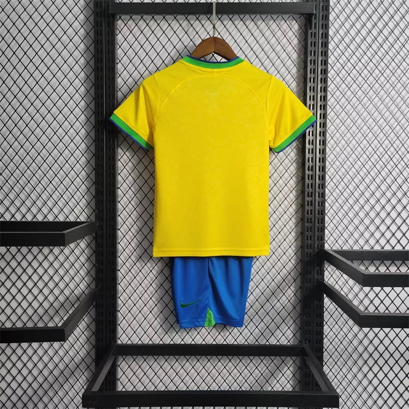 Camisa De Futebol Brasil Kit Infantil 2022 Casa - Shark Store