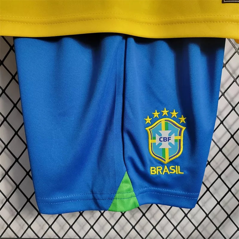 Camisa De Futebol Brasil Kit Infantil 2022 Casa - Shark Store