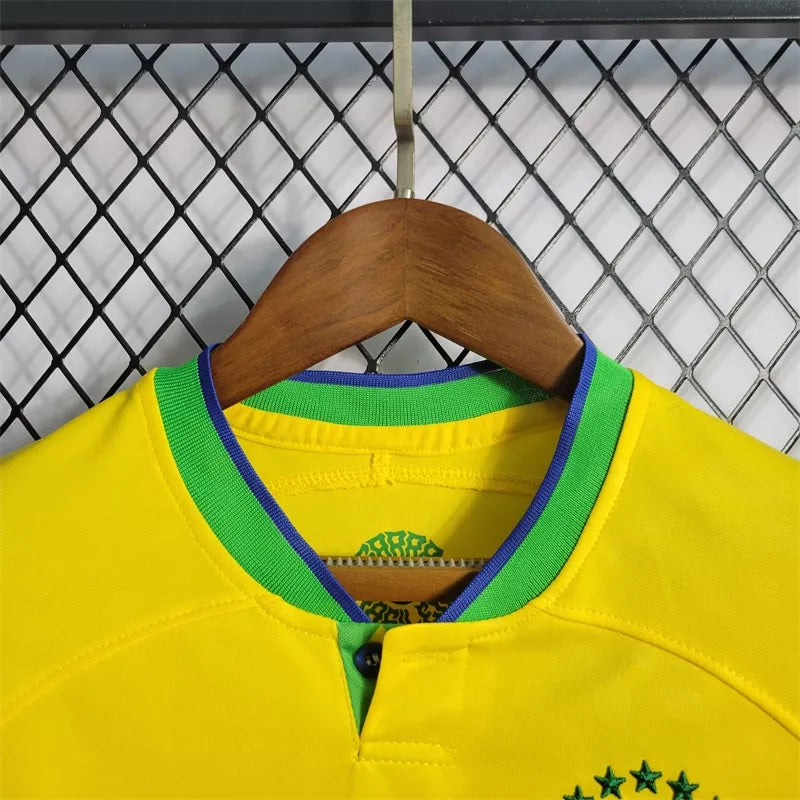 Camisa De Futebol Brasil Kit Infantil 2022 Casa - Shark Store
